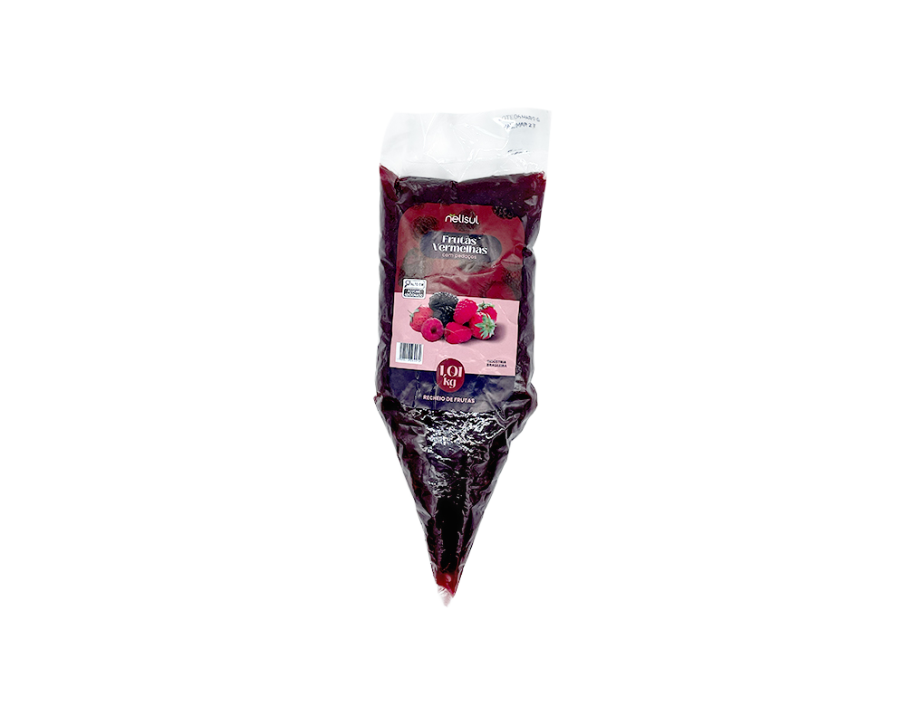 RECHEIO E COBERTURA SABOR FRUTAS VERMELHAS NELISUL 1,01 KG (CX 9 BIS)